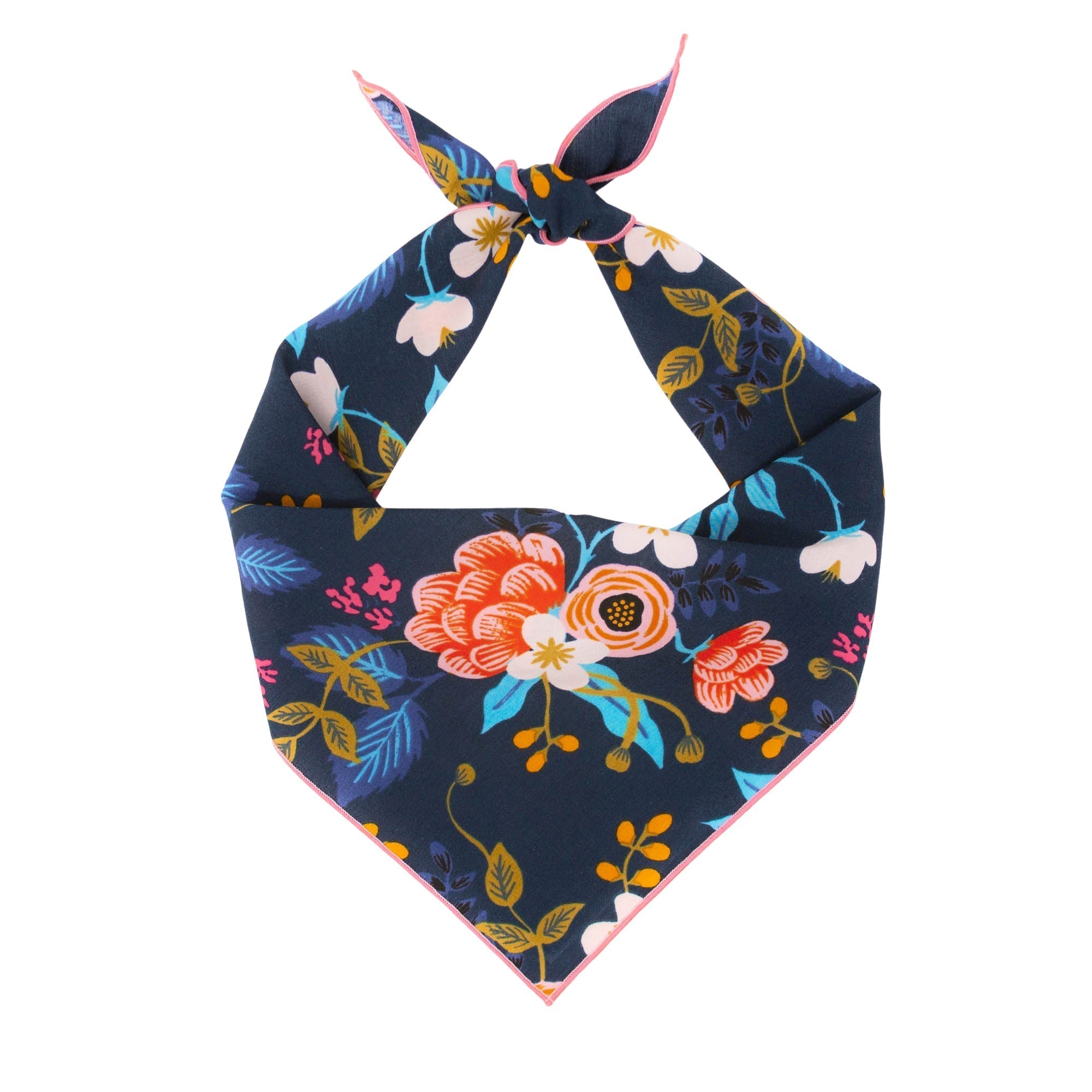 Navy Flower Dog Bandana X-Large