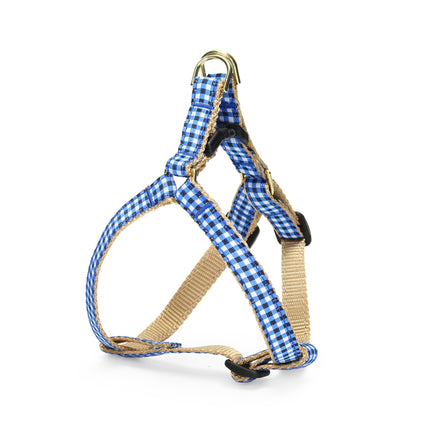 Navy Gingham Small Breed Dog Harness