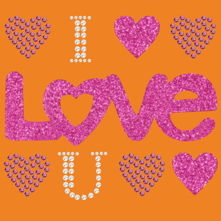 I Love You (Pink Glitter) Bandanna