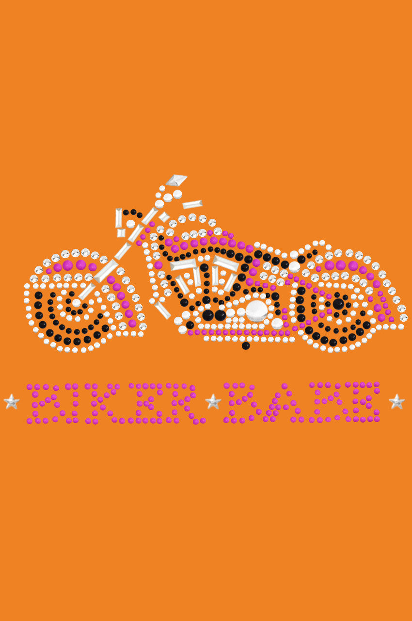 Biker Babe & Pink Motorcycle - Bandanas Orange