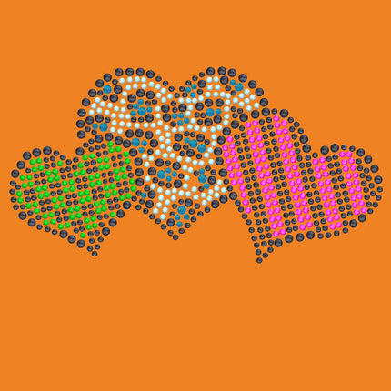 Leopard, Checks, & Stripes Multicolor Hearts - Bandanna