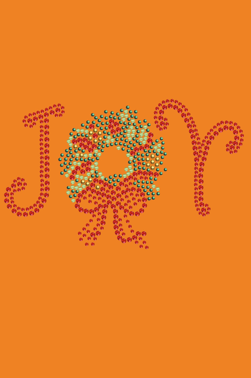 Joy Christmas Wreath - Bandana Orange