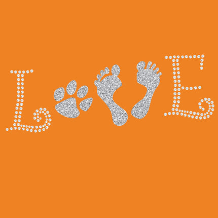 Love with Paw & Feet - Bandanna