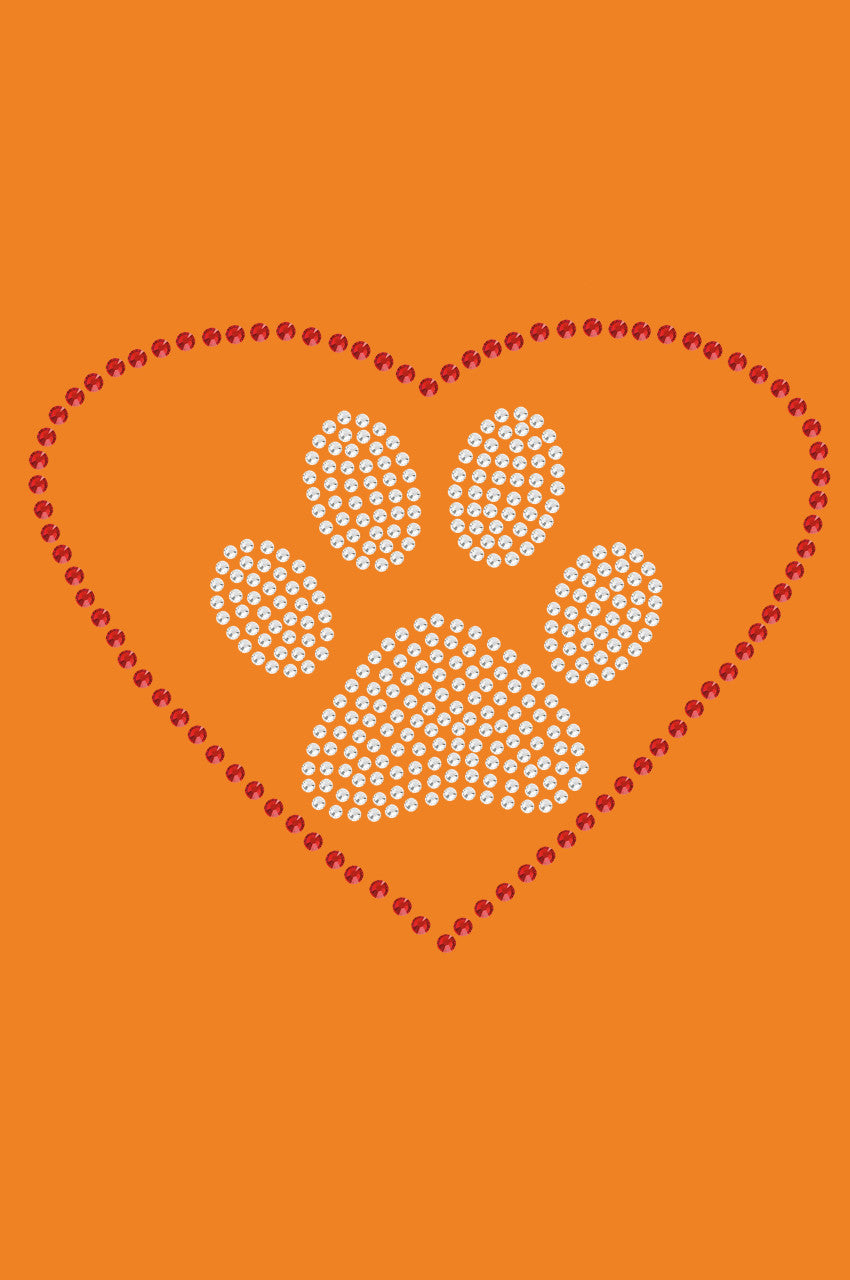 Heart with Paw bandana Orange