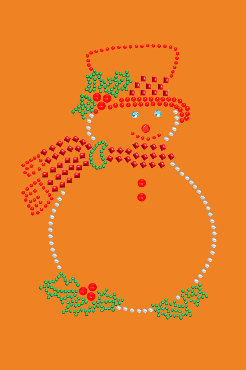 Snowman Outline - Bandana Orange