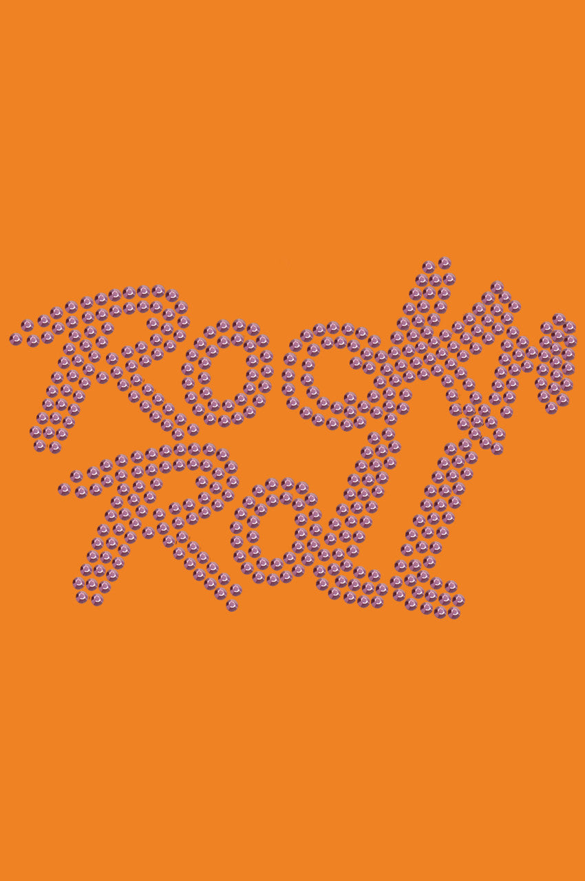 Rock n Roll (Pink Rhinestuds) - Bandanna Orange