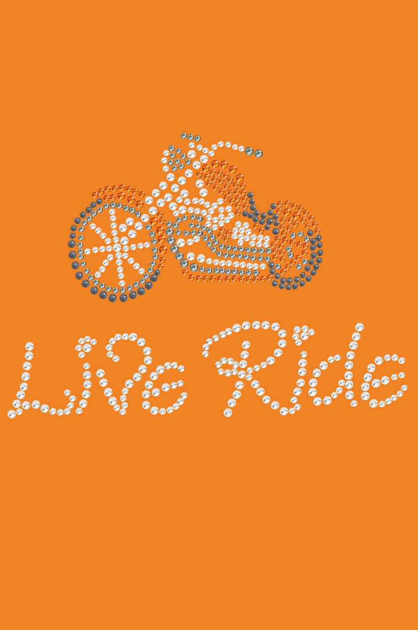 Live - Ride - (Orange) Motorcycle - Bandanas Orange