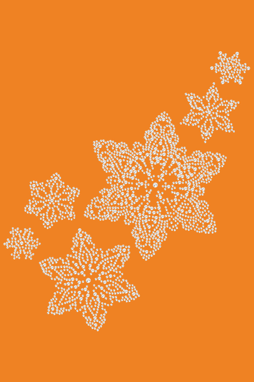 Rhinestone Snowflakes - Bandana Orange