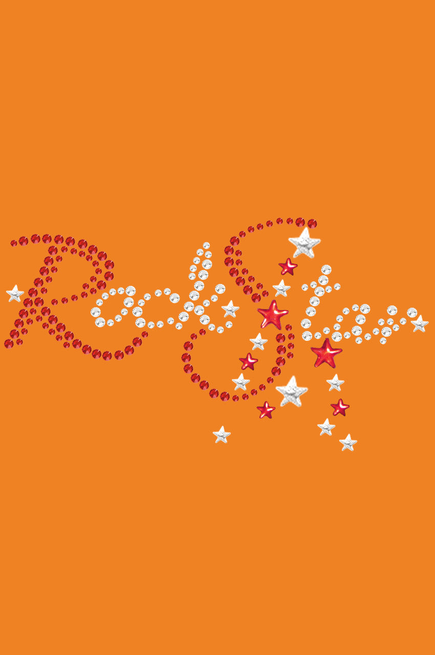 Rock Star (Red Austrian crystal Rhinestones) - Bandanna Orange