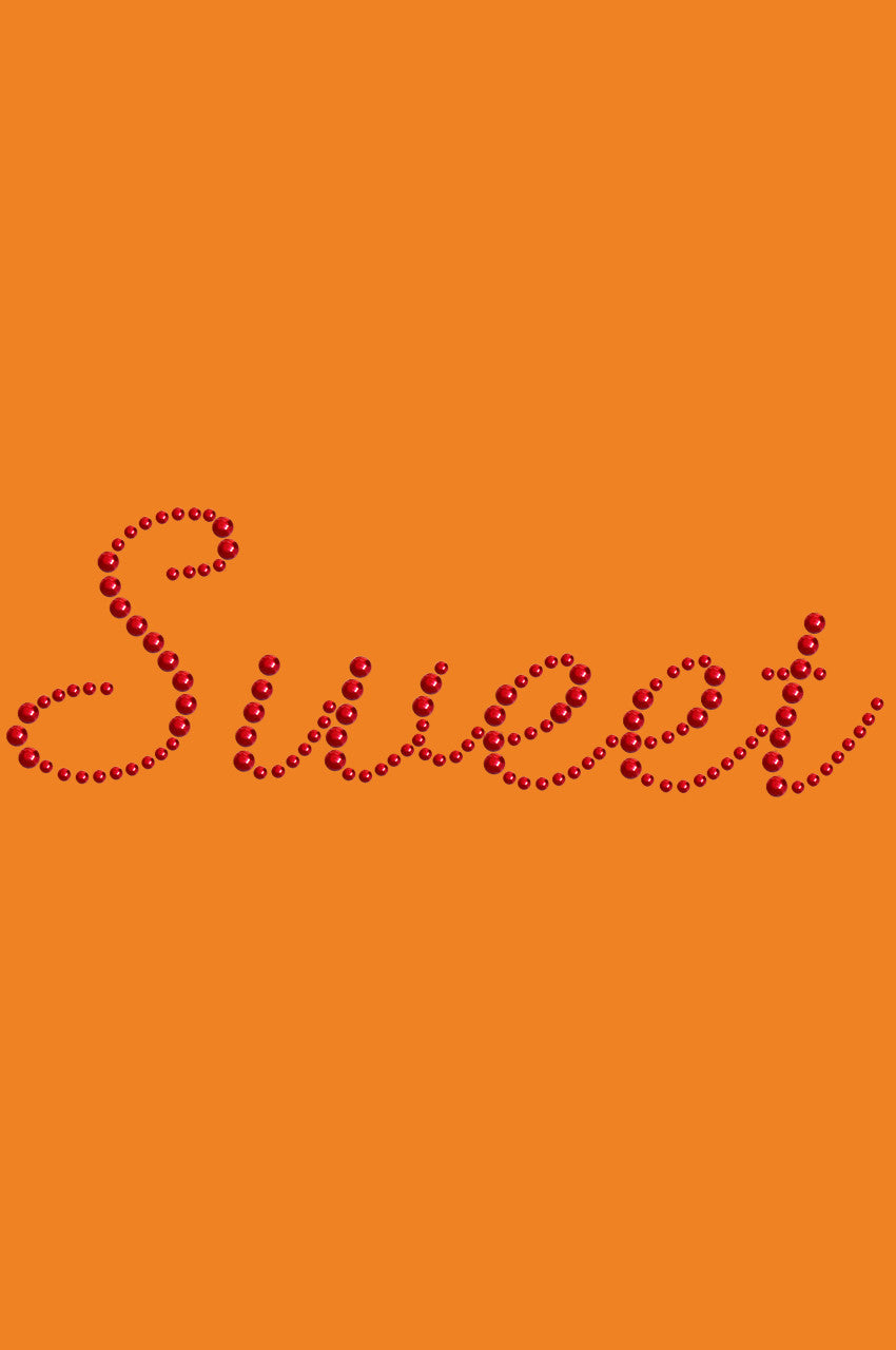 Sweet (Red Rhinestuds) - Bandanna Orange