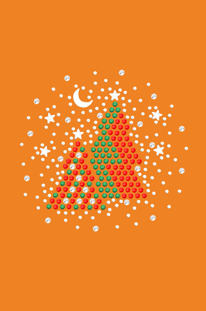 Red & Green Christmas Trees with Austrian crystal Snowflakes - Bandana Orange