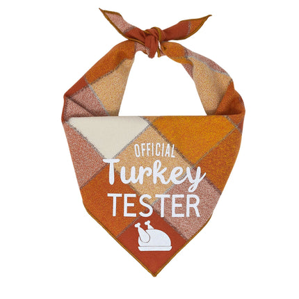 Official Turkey Tester Luxe Flannel Dog Bandana