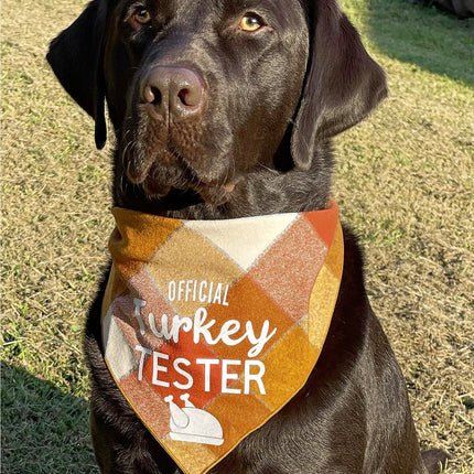 Official Turkey Tester Luxe Flannel Dog Bandana