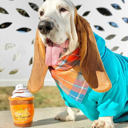 Orange/Blue Plaid Luxe Flannel Dog Bandana