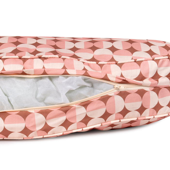 Oval Lounger Geo Modern Dog Bed - Rosy Geo