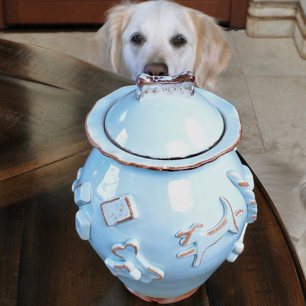 Dog Treat Jar - French White