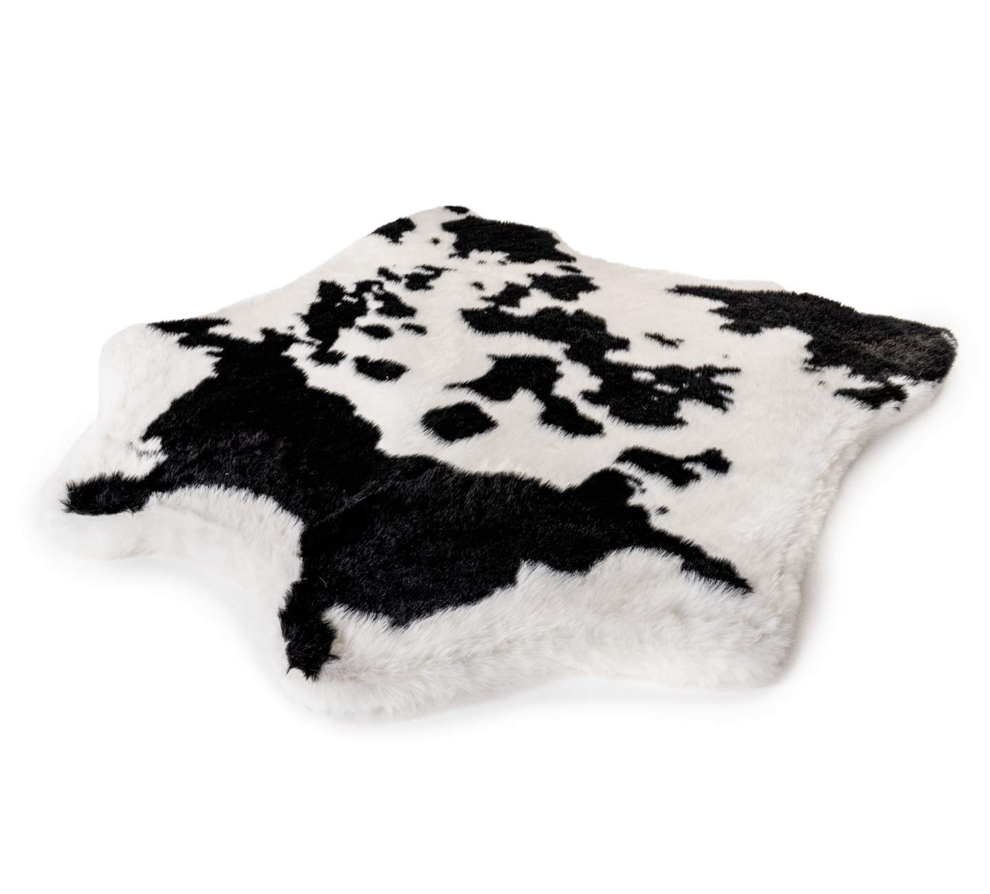 PupRugAnimal Print Memory Foam Dog Bed - Black Faux Cowhide