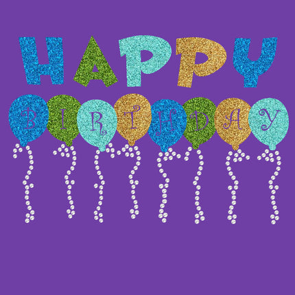 Happy Birthday Balloons (Blue) - Women's T-shirt