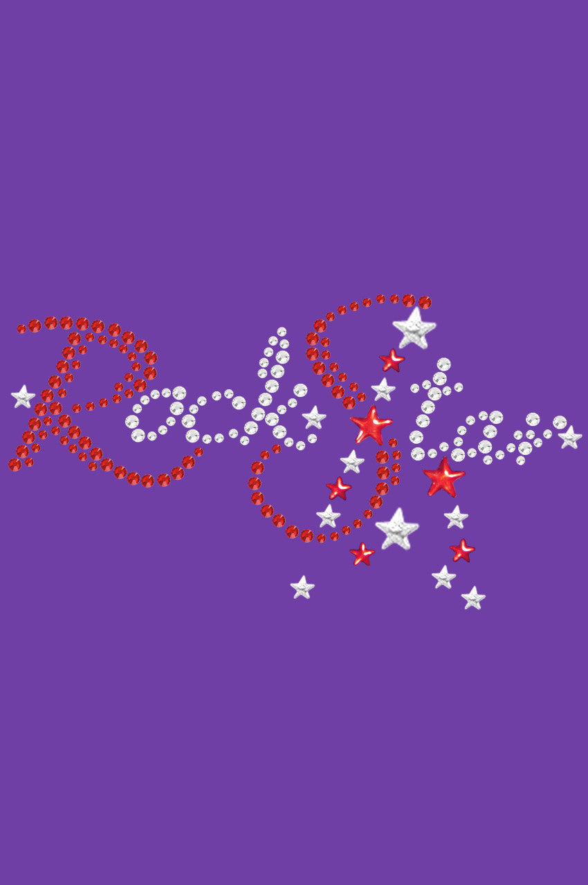 Rock Star (Red Austrian crystal Rhinestones) - Bandanna Purple