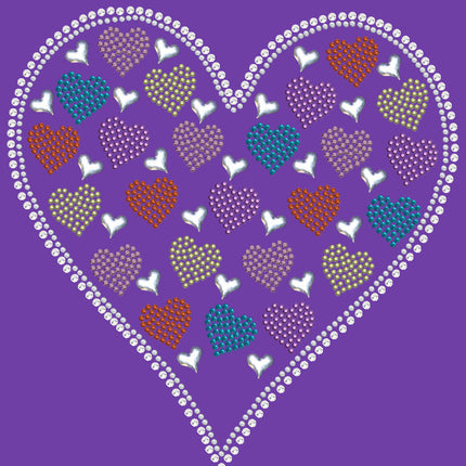 Heart with Multicolor Rhinestud Hearts Bandanna