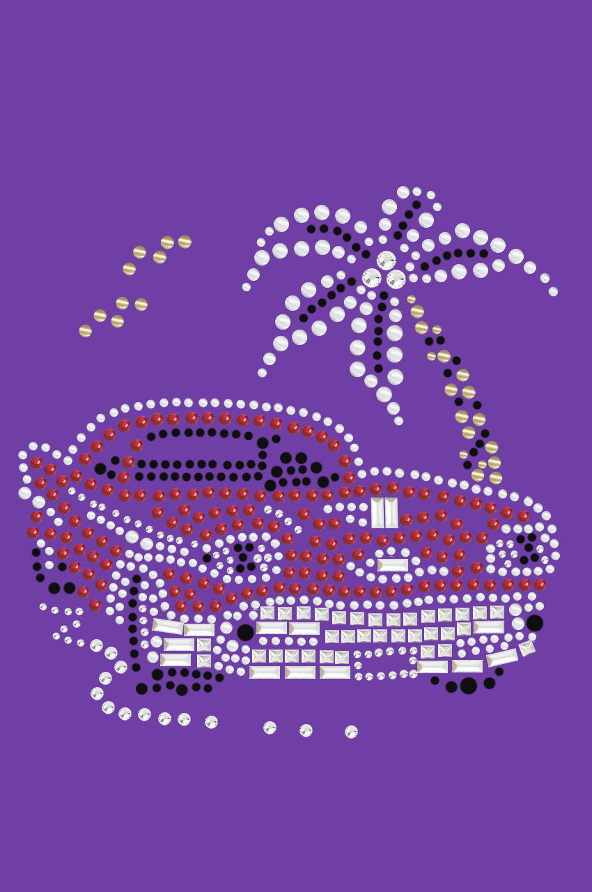 Car with Palm Tree (Red) - Bandanas Purple