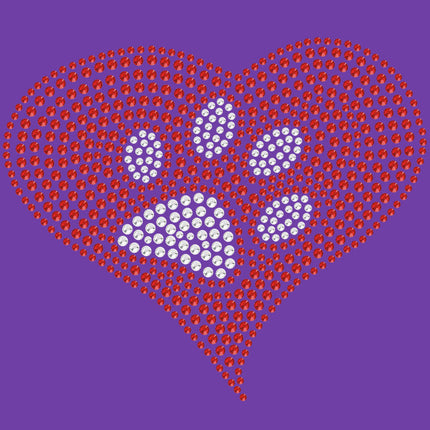 Red Heart with Paw 2 - Women's T-shirt