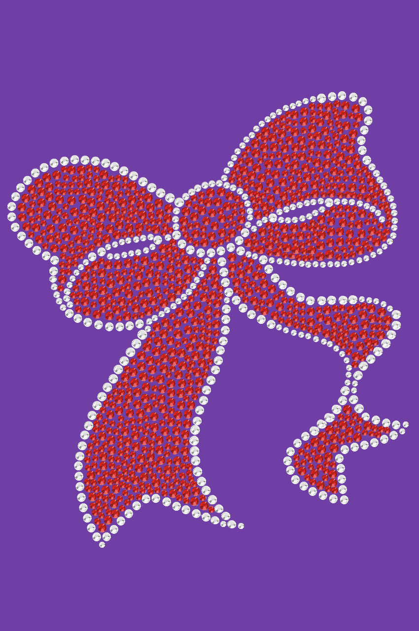 Red Rhinestone Bow - Women's Tee Purple