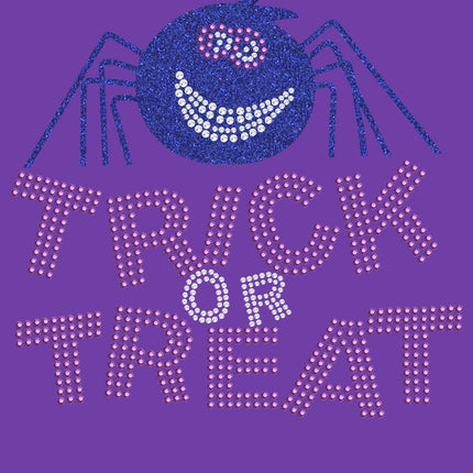 Trick or Treat with Blue Glitter Spider - Women's Tee