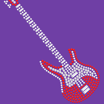 Guitar (Red Austrian crystal) - Women's T-shirt