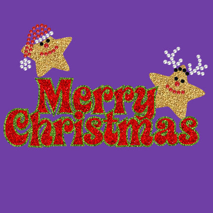 Merry Christmas Glitter Stars - Women's T-shirt