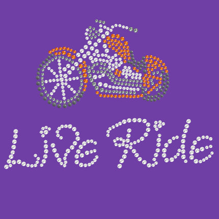 Live - Ride - Orange Motorcycle - Women's T-shirt