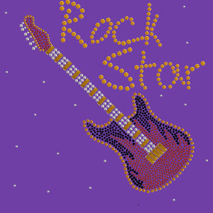 Rock Star with Red & Gold Guitar - Women's T-shirt