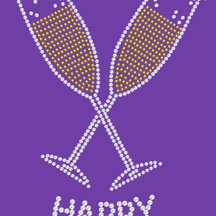 Happy New Year Champagne Glasses - Bandanna