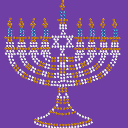 Menorah - Small (Blue, Silver, & Gold) - Women's T-shirt