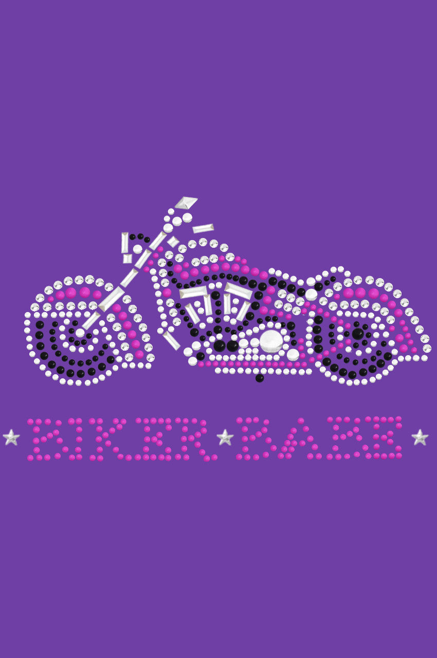 Biker Babe & Pink Motorcycle - Bandanas Purple