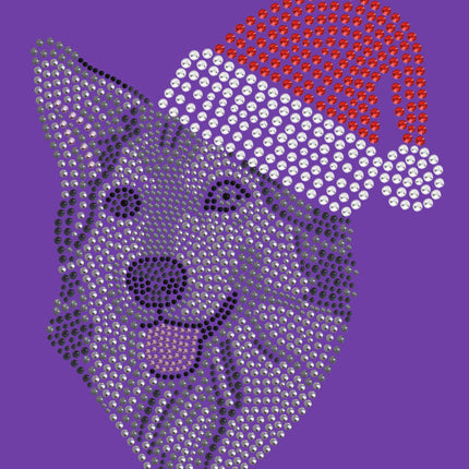 Husky/Tamaskan with Santa Hat - Women's Tee