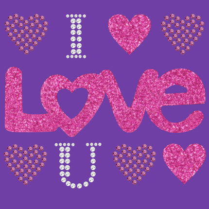 I Love You (Pink Glitter) Bandanna