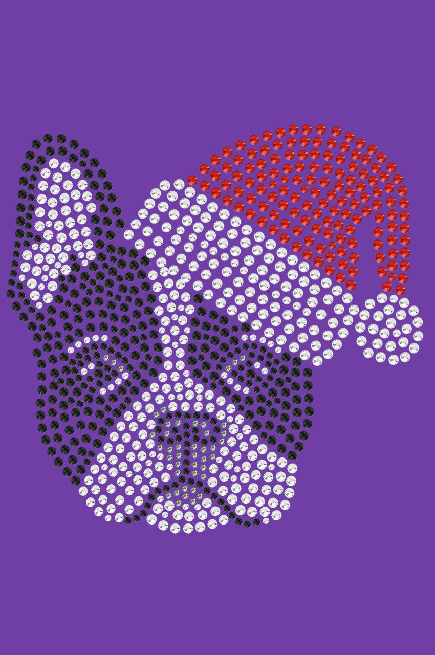 Boston Terrier with Santa Hat - Bandana Purple