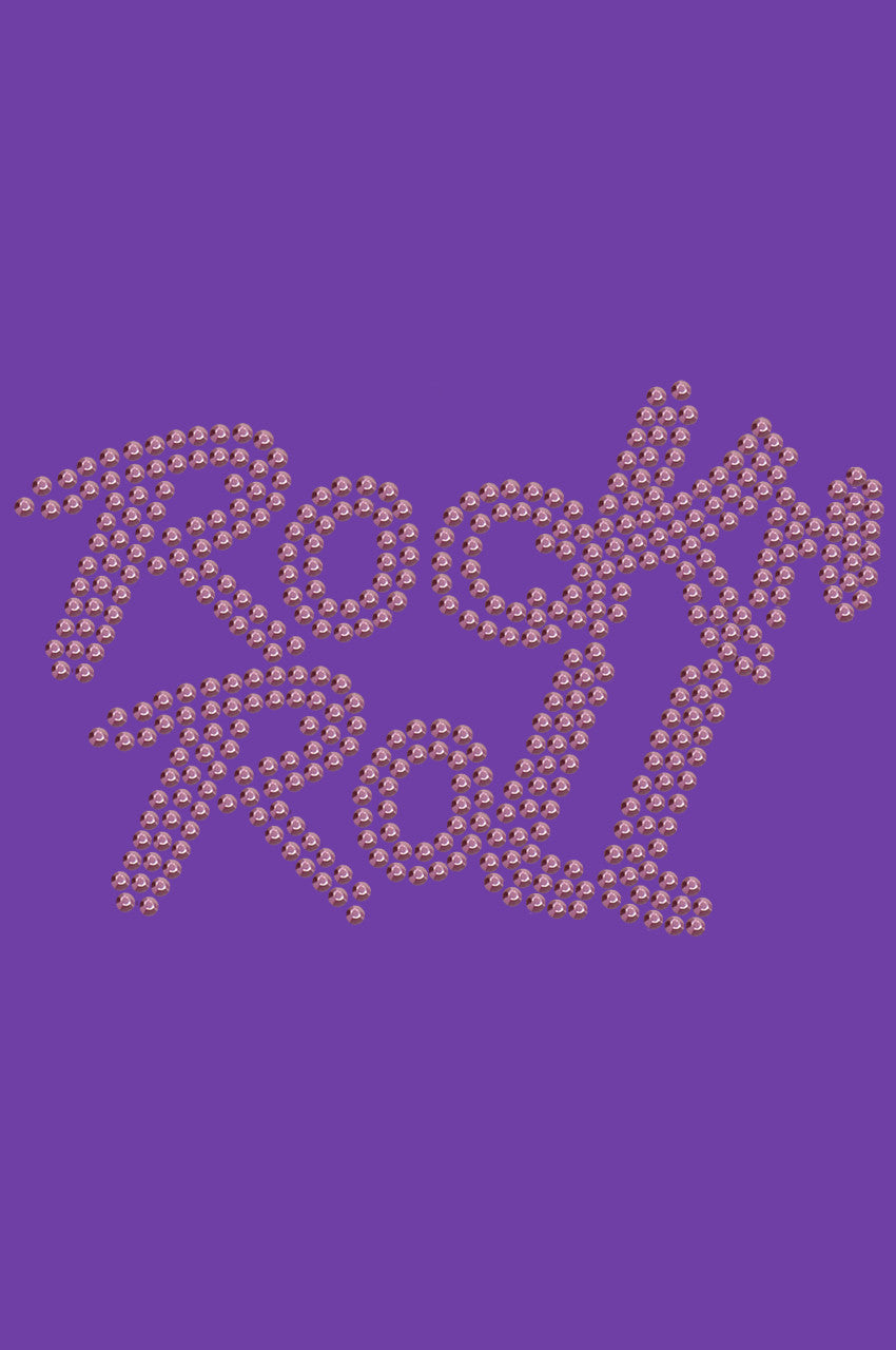 Rock n Roll (Pink Rhinestuds) - Bandanna Purple