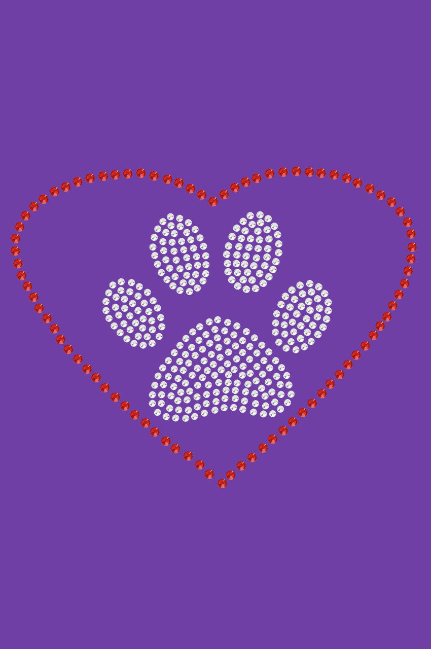 Heart with Paw bandana Purple