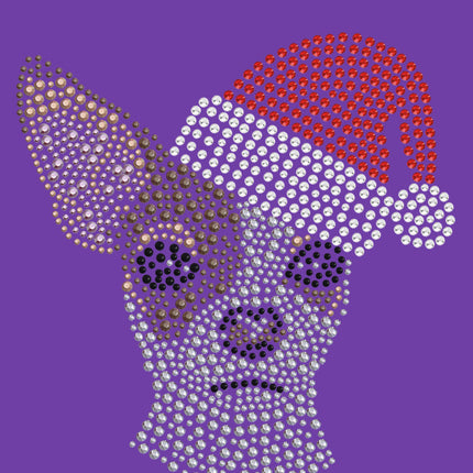 Chihuahua Face with Santa Hat - Women's T-shirt