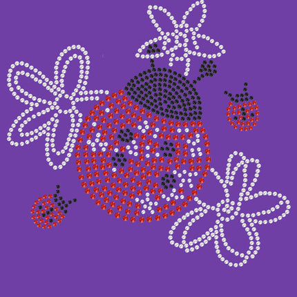 Large Lady Bug with Flowers - Women's T-shirt