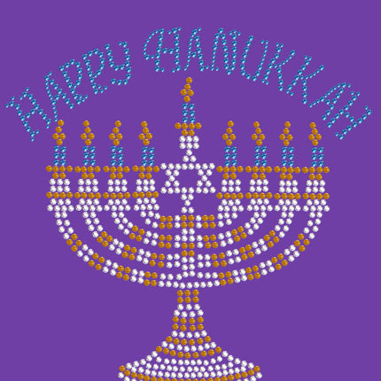 Menorah - Large (Blue, Silver, & Gold) - Women's T-shirt