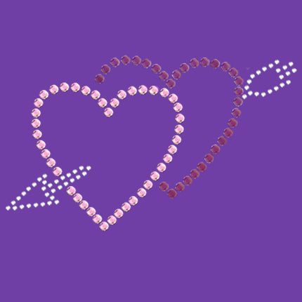 Pink & Purple Hearts with Arrow - Women's T-shirt