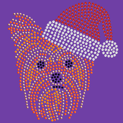 Yorkie Face 2 with Santa Hat - Bandana