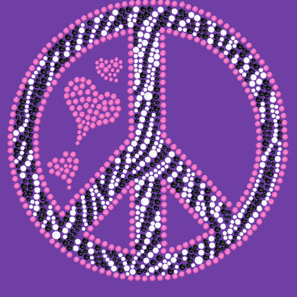 Peace Sign (Pink & Zebra Print) - Women's T-shirt