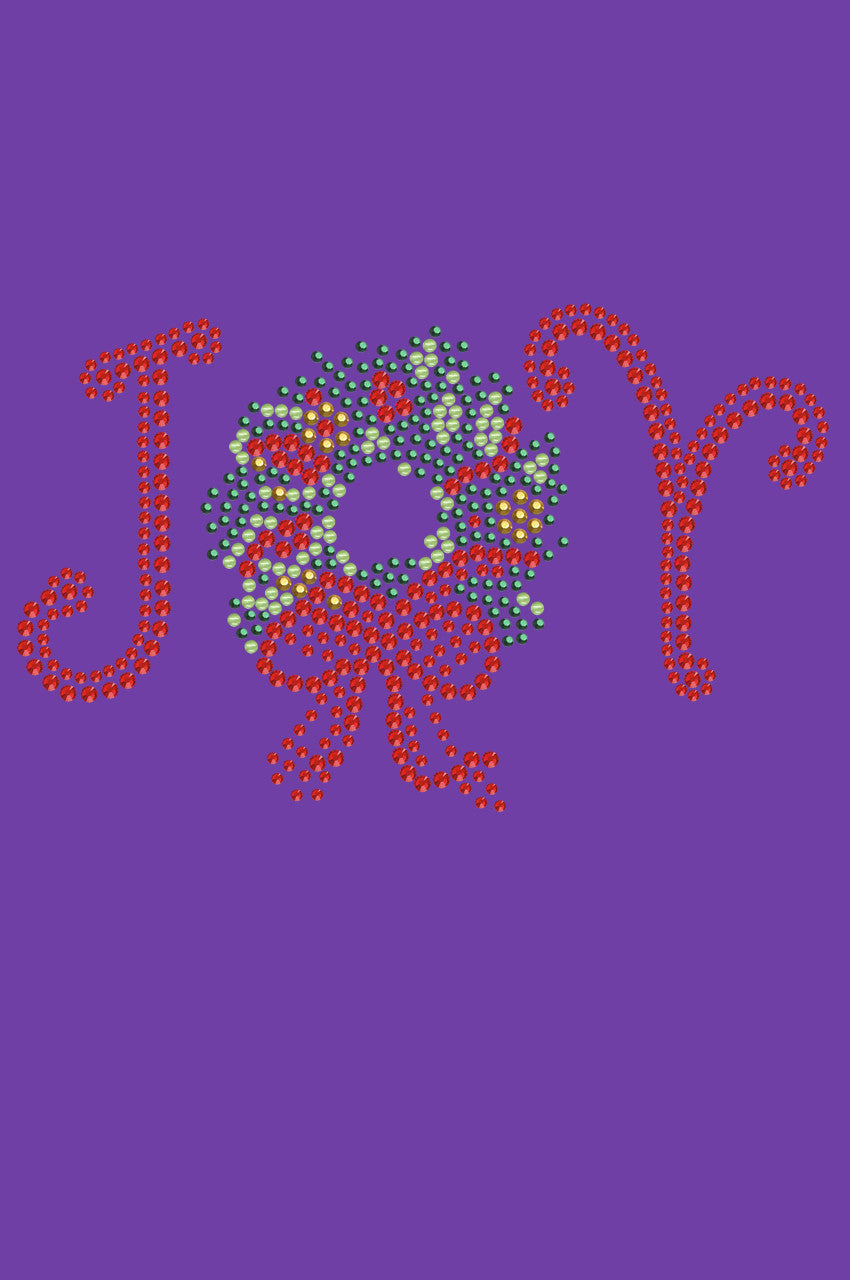 Joy Christmas Wreath - Bandana Purple