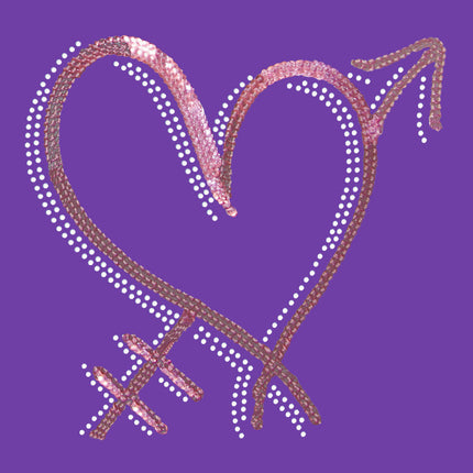 Pink Sequin Heart with Arrow Bandanna