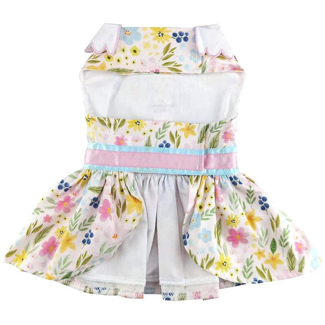 Pastel Meadow Dog Dress with Matching Leash