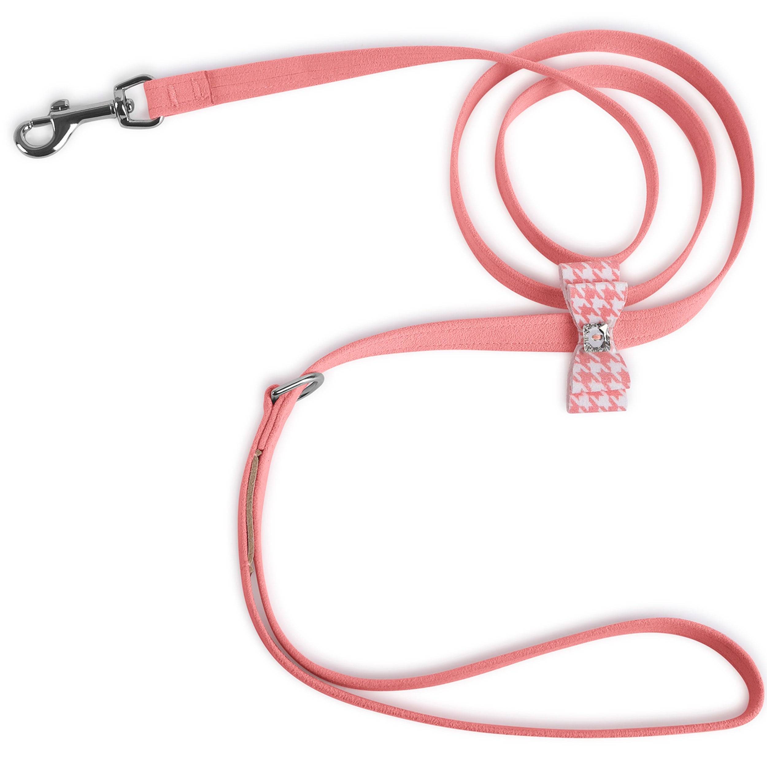 PeachesNCream Houndstooth Big Bow Leash PeachesNCream